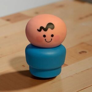 Vintage Toddler Fisher Price BIG Little Chunky People Blue Shirt Boy FP